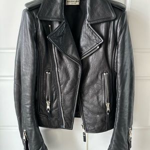 Balenciaga leather biker jacket